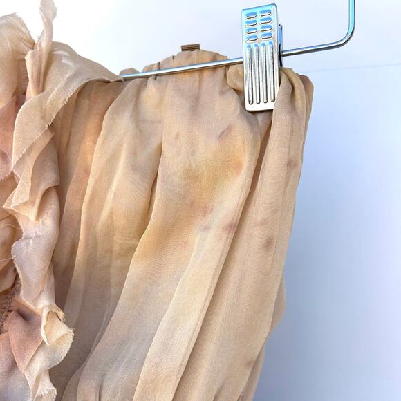 Dolce & Gabbana Corset Strapless Ruffle Cocktail Dress Plaid 2 Wool Silk 38 - Picture 8 of 14